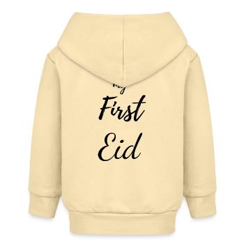 My First Eid Baby Tee - Baby Organic Zip-up Hoodie by Stanley/Stella - cream - Back