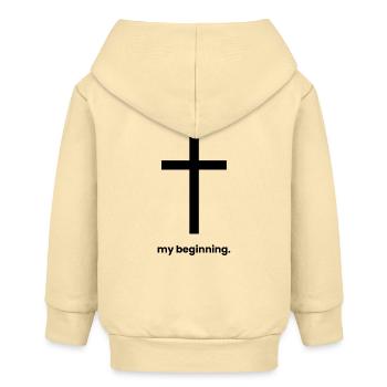 my beginning is jesus - christliche klamotten - Baby Organic Kapuzenjacke Baby Connector von Stanley/Stella - Creme - Hinten