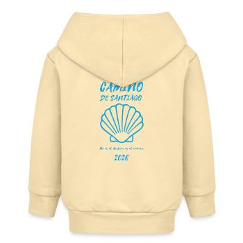 Camino de Santiago Jakobsweg 2026 - Baby Organic Kapuzenjacke Baby Connector von Stanley/Stella - Creme - Hinten
