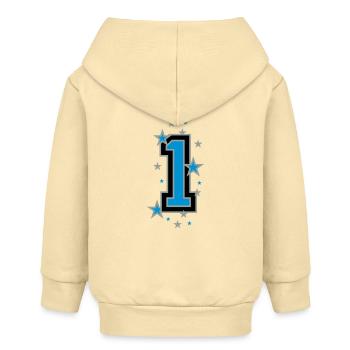 Mit Sterne verzierte Nummer Eins - Baby Organic Kapuzenjacke Baby Connector von Stanley/Stella - Creme - Hinten