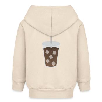 Iced Coffee Cube Pattern - Baby Organic Zip-up Hoodie by Stanley/Stella - soft Ecru - Back