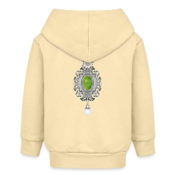 zeitlose Trachten Smaragd Brosche mit Perle - Baby Organic Kapuzenjacke Baby Connector von Stanley/Stella - Creme - Hinten