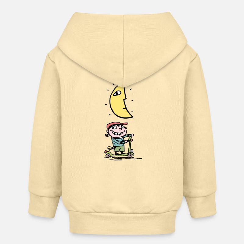 Charly et la Lune - Veste à capuche bébé bio Stanley/Stella - crème