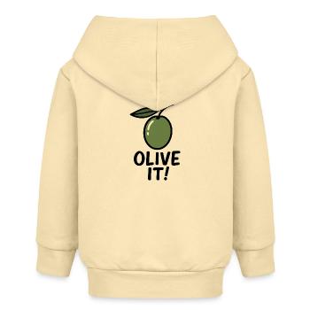Illustration d’olive avec slogan - Veste à capuche bébé bio Stanley/Stella - crème - Dos
