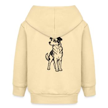 Australischer Schäferhund - Baby Organic Kapuzenjacke Baby Connector von Stanley/Stella - Creme - Hinten