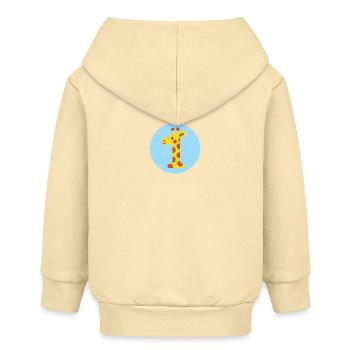 1 Geburtstag Zahl eins als Giraffe - Baby Organic Kapuzenjacke Baby Connector von Stanley/Stella - Creme - Hinten