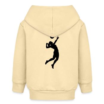 Volleyballerin Silhouette Volleyball - Baby Organic Kapuzenjacke Baby Connector von Stanley/Stella - Creme - Hinten