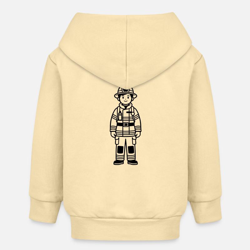 pompiers - Veste à capuche bébé bio Stanley/Stella - crème