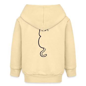 Katze Silouette - Baby Organic Kapuzenjacke Baby Connector von Stanley/Stella - Creme - Hinten