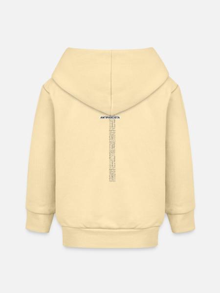 Alert! Antifascista! - Wortkunst schwarz/grau - Baby Organic Kapuzenjacke Baby Connector von Stanley/Stella - Creme