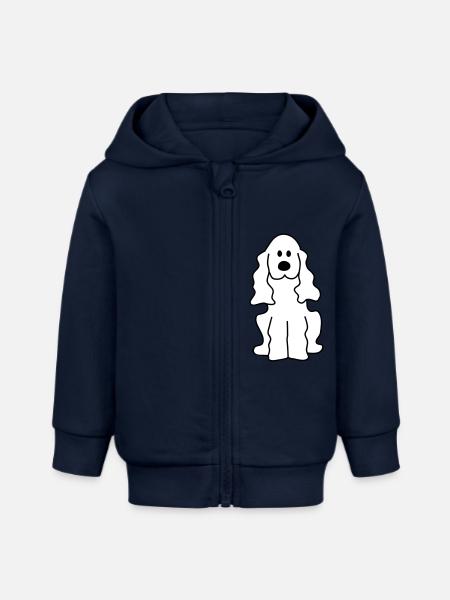Cocker Spaniel - Baby Organic Kapuzenjacke Baby Connector von Stanley/Stella - Navy