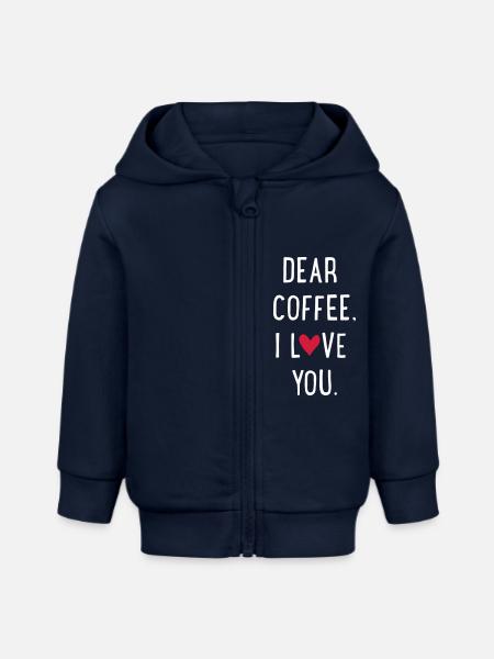 Dear Coffee - Baby Organic Kapuzenjacke Baby Connector von Stanley/Stella - Navy