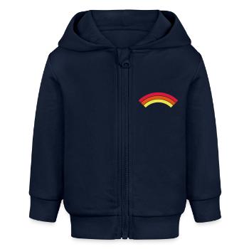 Rainbow - Baby Organic Zip-up Hoodie by Stanley/Stella - navy - Front