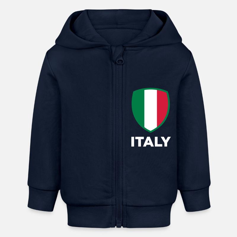 Drapeau national d'Italie - Veste à capuche bébé bio Stanley/Stella - bleu marine
