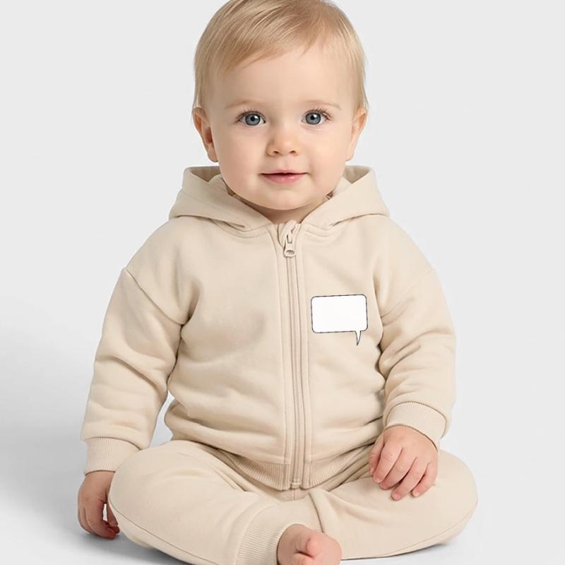 Speech bubble rectangle design Baby Organic Zip-up Hoodie by Stanley/Stella