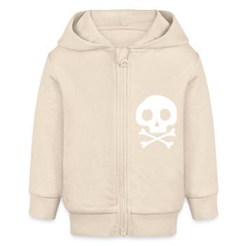 Schädel und Knochen - Baby Organic Kapuzenjacke Baby Connector von Stanley/Stella - Natur - Vorne