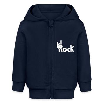 Heavy Metal Hard Rock Musique Cors Geste Logo - Veste à capuche bébé bio Stanley/Stella - bleu marine - Devant
