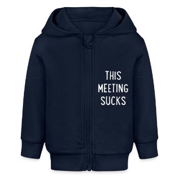 Meeting Kaffeetasse - Baby Organic Kapuzenjacke Baby Connector von Stanley/Stella - Navy - Vorne