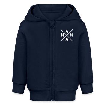 Mama - Baby Organic Kapuzenjacke Baby Connector von Stanley/Stella - Navy - Vorne