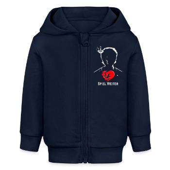 Spiel Weiter Grafik - Veste à capuche bébé bio Stanley/Stella - bleu marine - Devant