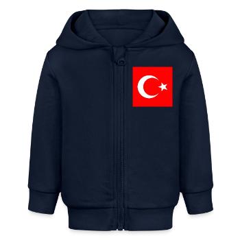 Turquie - Drapeau turc - Veste à capuche bébé bio Stanley/Stella - bleu marine - Devant
