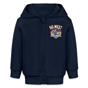 North Dakota Go west - Veste à capuche bébé bio Stanley/Stella - bleu marine - Devant