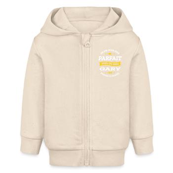 GARY PARFAIT - PRENOM GARY - Veste à capuche bébé bio Stanley/Stella - écru doux - Devant