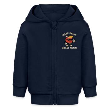 Make Fruit Great Again - Lustig fruchtig und cool - Baby Organic Kapuzenjacke Baby Connector von Stanley/Stella - Navy - Vorne
