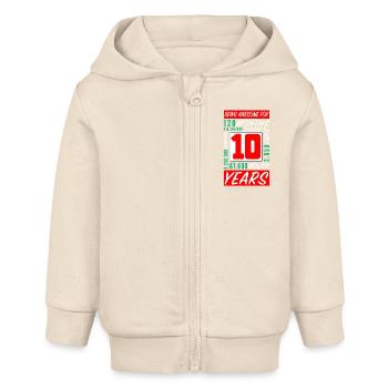 Kinder 10 Jahre Geburtstag Monate Stunden - Baby Organic Kapuzenjacke Baby Connector von Stanley/Stella - Natur - Vorne