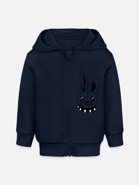 Emo Hase - Baby Organic Kapuzenjacke Baby Connector von Stanley/Stella - Navy