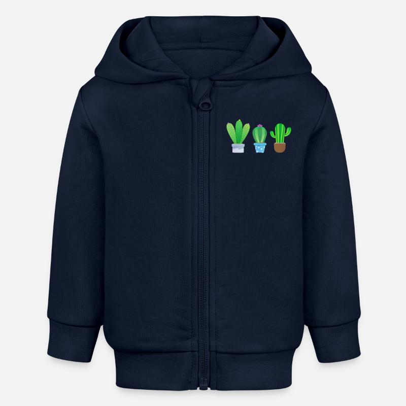 Cactus! - Veste à capuche bébé bio Stanley/Stella - bleu marine