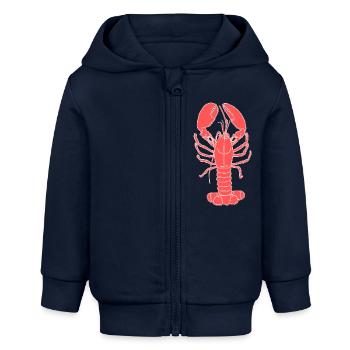 homard rouge - Veste à capuche bébé bio Stanley/Stella - bleu marine - Devant