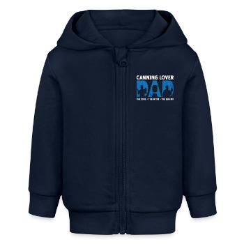 Amant de la conserve Papa L’idole Le mythe Homesteader - Veste à capuche bébé bio Stanley/Stella - bleu marine - Devant