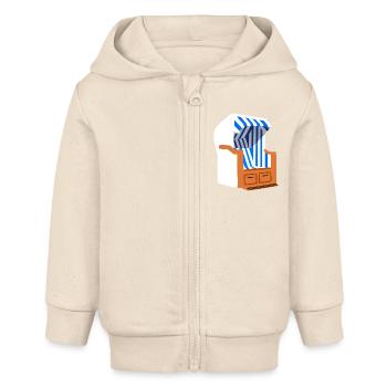 Chaise de plage - Veste à capuche bébé bio Stanley/Stella - écru doux - Devant