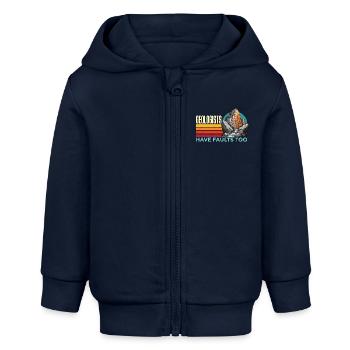 Les géologues ont aussi des failles Aime la collecte de roches - Veste à capuche bébé bio Stanley/Stella - bleu marine - Devant