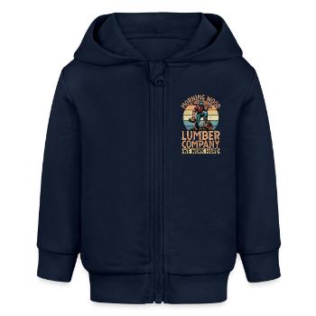 Logging Morning Wood Lumber Cabinet Maker Logger - Baby Organic Kapuzenjacke Baby Connector von Stanley/Stella - Navy - Vorne