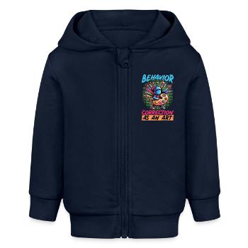 Behavioral Therapist Behavior Correction Therapist - Baby Organic Zip-up Hoodie by Stanley/Stella - navy - Front