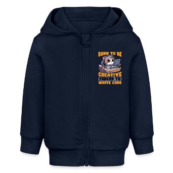 Codeur né pour être créatif Développeur Web Codeurs - Veste à capuche bébé bio Stanley/Stella - bleu marine - Devant