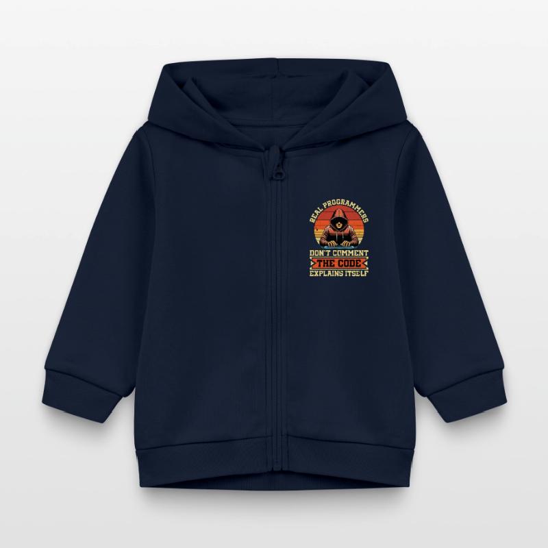 Coder Real Programmers Don't Comment Web Developer Baby Organic Kapuzenjacke Baby Connector von Stanley/Stella