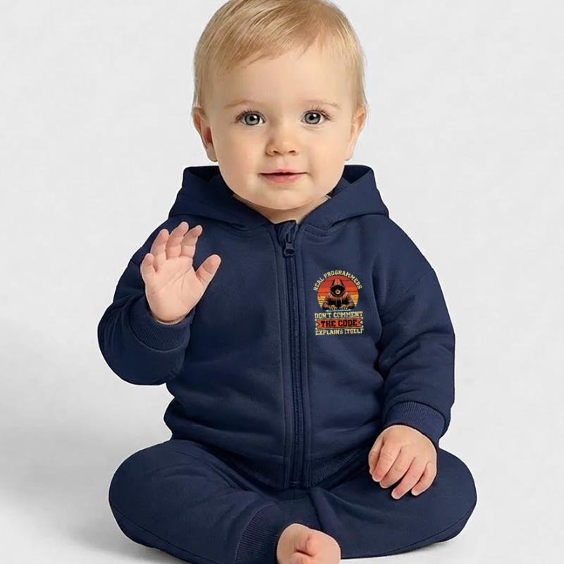 Codeur Les vrais programmeurs ne commentent pas le développeur Web Veste à capuche bébé bio Stanley/Stella