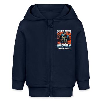 Coder Behind Every Error Is A Coder Web Developer - Baby Organic Zip-up Hoodie by Stanley/Stella - navy - Front