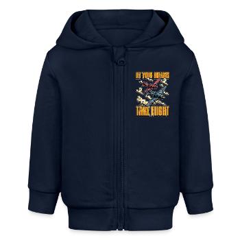 Aerobatic Pilot Let Your Dreams Take Aeroplane - Baby Organic Kapuzenjacke Baby Connector von Stanley/Stella - Navy - Vorne