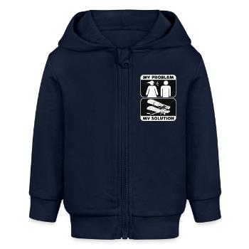 Aerobatic Pilot My Problem My Pictogram Dad Mom - Baby Organic Kapuzenjacke Baby Connector von Stanley/Stella - Navy - Vorne