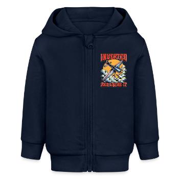 Aerobatic Pilot Inverted And Loving It Model Pilot - Baby Organic Kapuzenjacke Baby Connector von Stanley/Stella - Navy - Vorne