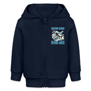 Aerobatic Pilot Chasing Clouds Defying Model Pilot - Baby Organic Kapuzenjacke Baby Connector von Stanley/Stella - Navy - Vorne