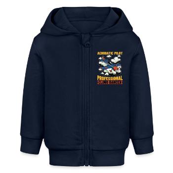 Aerobatic Pilot Professional Cloud Dancer Aviation - Baby Organic Kapuzenjacke Baby Connector von Stanley/Stella - Navy - Vorne