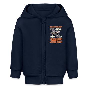 Aerobatic Pilot Do Not Adjust Your Screen Aviation - Baby Organic Kapuzenjacke Baby Connector von Stanley/Stella - Navy - Vorne