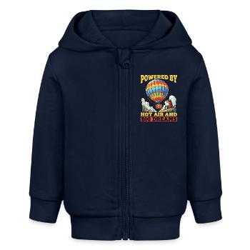 Montgolfière propulsée par un montgolfière - Veste à capuche bébé bio Stanley/Stella - bleu marine - Devant