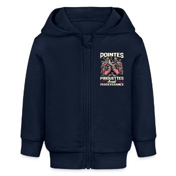 Ballet Pointes Pirouettes And Ballet Music Lover - Baby Organic Kapuzenjacke Baby Connector von Stanley/Stella - Navy - Vorne