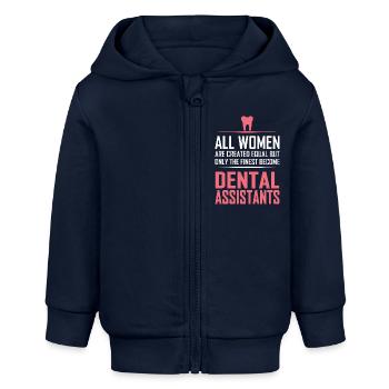 alle Frauen Zahnarzthelferinnen Grafik - Baby Organic Kapuzenjacke Baby Connector von Stanley/Stella - Navy - Vorne